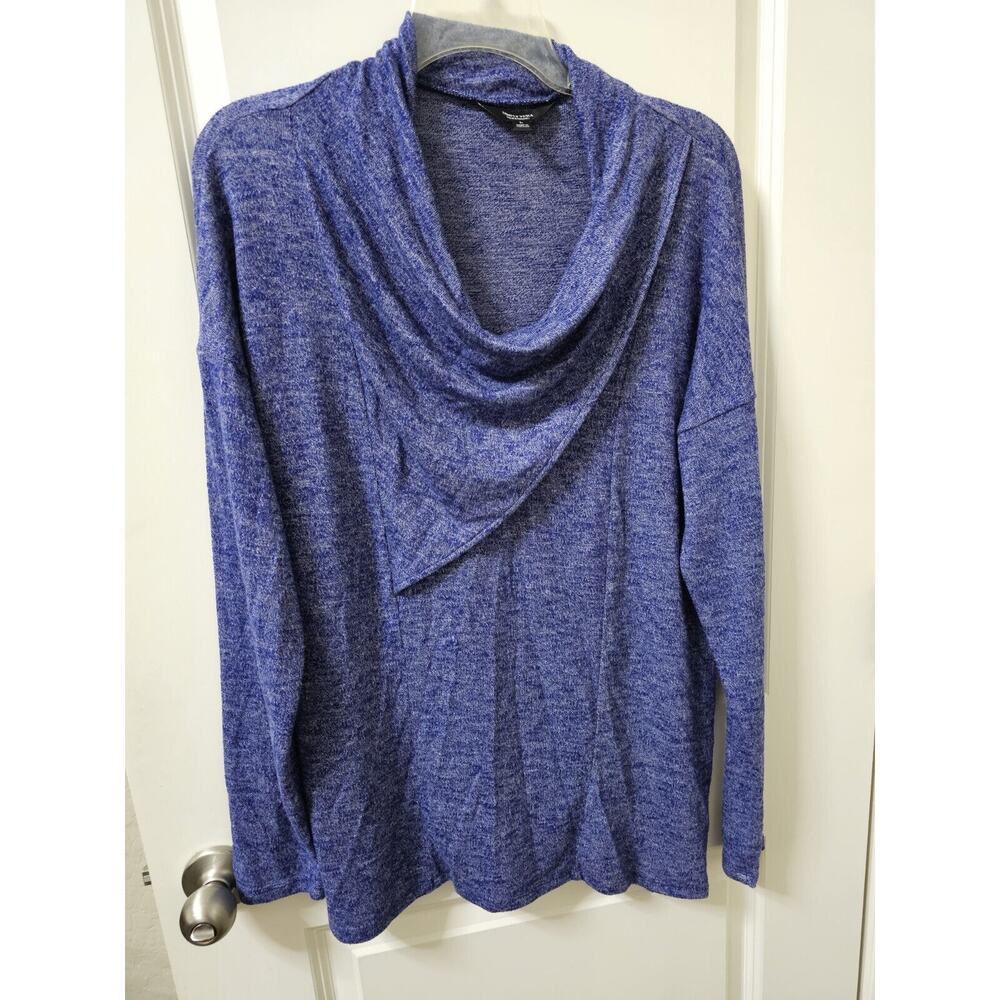 Womens Simply Vera by Vera Wang Purple Long Sleeve Scoop Neck Shirt Size L